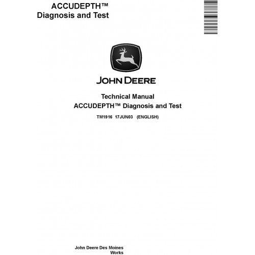 John Deere Accudepth™ Diagnosis and Test Technical Manual Pdf - TM1916