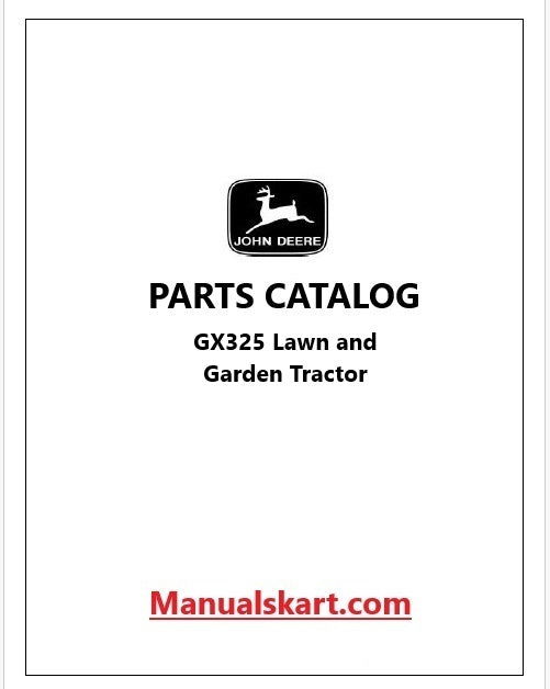 John Deere GX325 Lawn and Garden Tractor Pdf Parts Catalog Manual PC9076