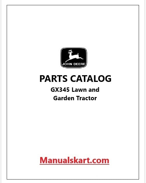 John Deere GX345 Lawn and Garden Tractor Pdf Parts Catalog Manual PC9078