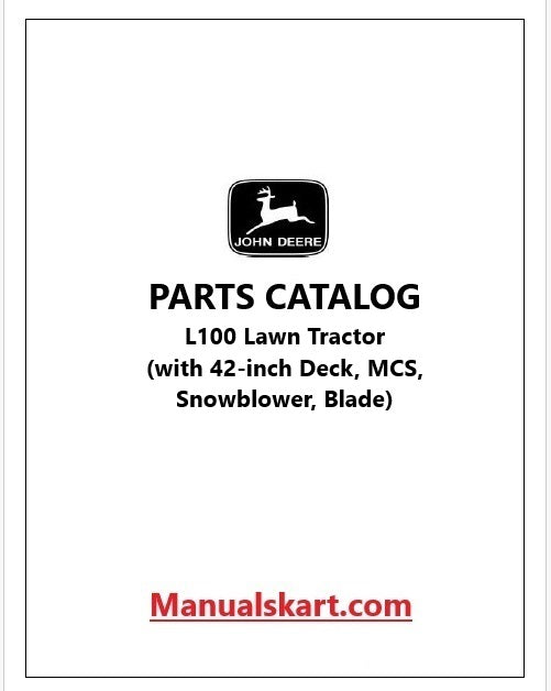 John Deere L100 Lawn Tractor Pdf Parts Catalog Manual PC9288