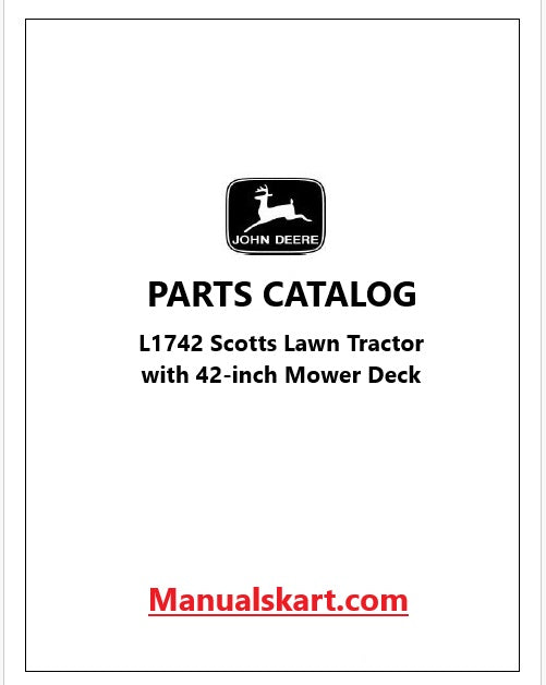 John Deere L1742 Scotts Lawn Tractor with 42-inch Mower Deck Pdf Parts Catalog Manual PC9100