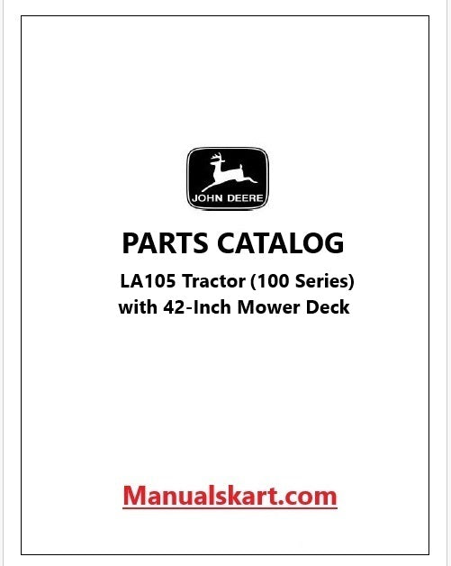 John Deere LA105 Tractor Pdf Parts Catalog Manual PC9740