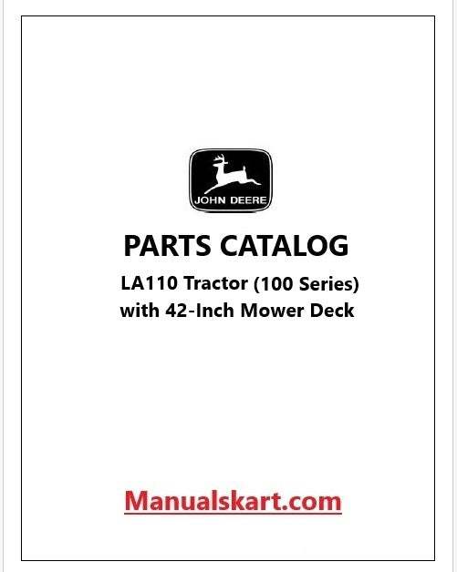 John Deere LA110 Tractor Pdf Parts Catalog Manual PC9631