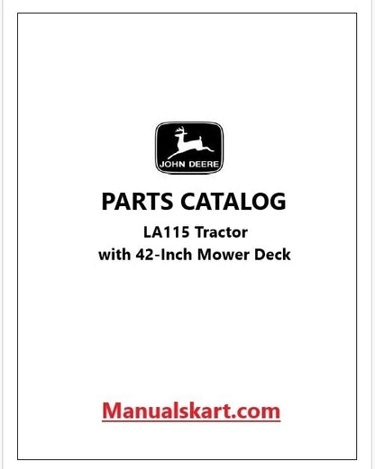 John Deere LA115 Tractor Pdf Parts Catalog Manual PC9741