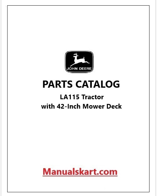 John Deere LA115 Tractor Pdf Parts Catalog Manual PC9741