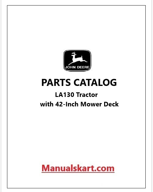 John Deere LA130 Tractor Pdf Parts Catalog Manual PC9633