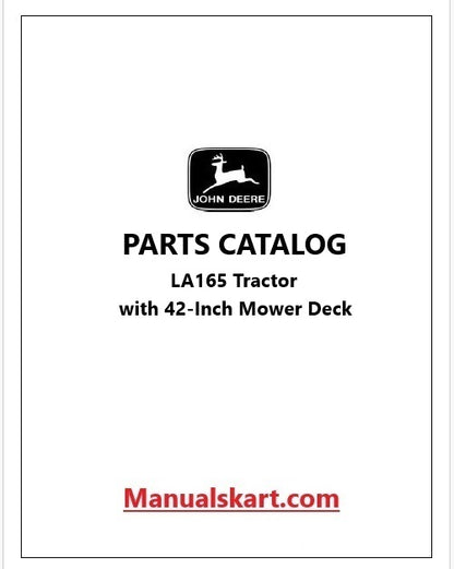 John Deere LA165 Tractor Pdf Parts Catalog Manual PC9746