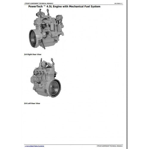 John Deere Powertech 4.5L and 6.8L Diesel Engines Service Repair Technical Manual Pdf - CTM207