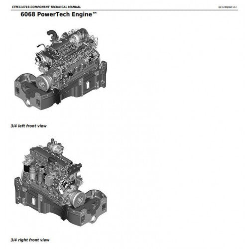 John Deere Powertech 6068 Diesel Engine Level 24 ECU Service Repair Technical Manual Pdf - CTM114719