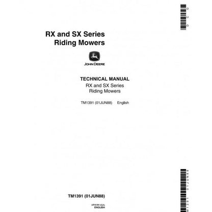 John Deere RX63, RX73, RX75, RX96, SX75, SX96 Mowers Diagnostic and Technical Manual TM1391 2