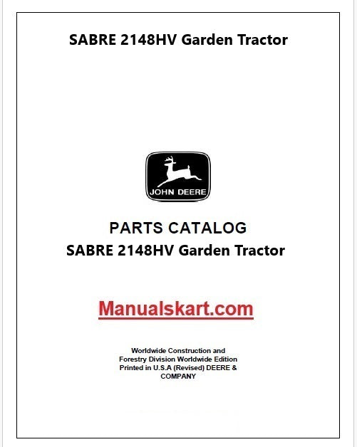 John Deere SABRE 2148HV Garden Tractor Pdf Parts Catalog Manual PC2809