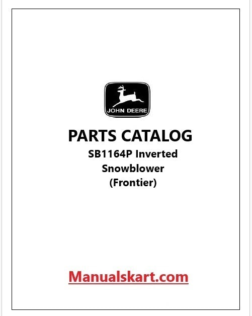 John Deere SB1164P Inverted Snowblower (Frontier) Pdf Parts Catalog Manual PC16393