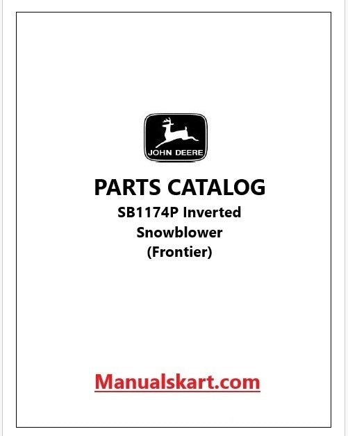 John Deere SB1174P Inverted Snowblower (Frontier) Pdf Parts Catalog Manual PC16394