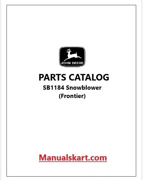 John Deere SB1184 Snowblower (Frontier) Pdf Parts Catalog Manual PC12171