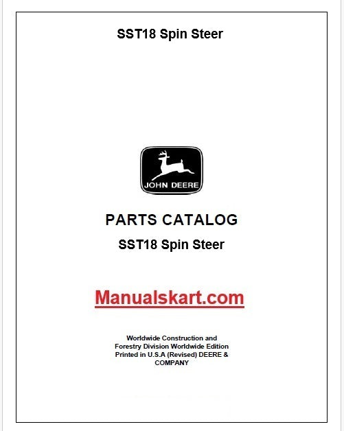 John Deere SST18 Spin Steer Pdf Parts Catalog Manual PC2866