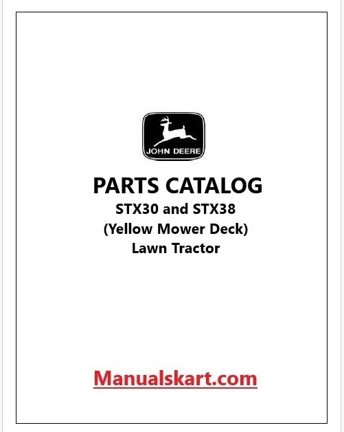 John Deere STX30 and STX38 (Yellow Mower Deck) Lawn Tractor Pdf Parts Catalog Manual PC2232