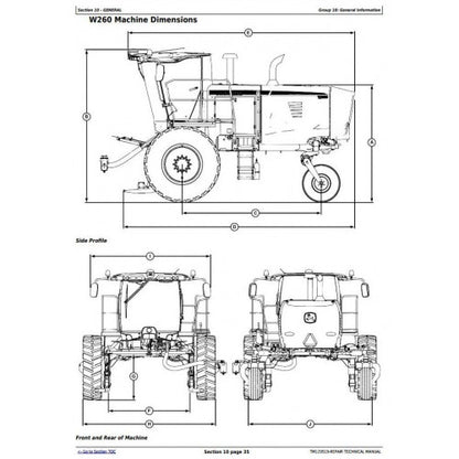 John Deere W235, W260 Rotary Self-Propelled Hay and Forage Windrower Service Repair Technical Manual Pdf TM129519 2