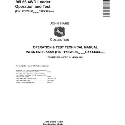 John Deere WL56 4WD Loader Operation and Tests Technical Service Manual Pdf - TM14283X19 2