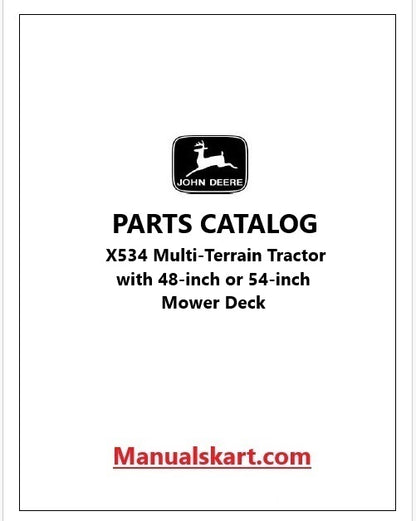 John Deere X534 Multi-Terrain Tractor Pdf Parts Catalog Manual PC9526