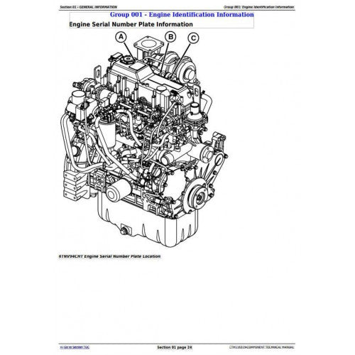 John Deere Yanmar 4TNV94CHT Diesel Engine Service Repair Technical Manual Pdf - CTM116319