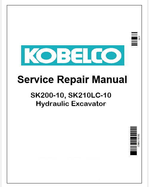 Kobelco SK200-10, SK210LC-10 Hydraulic Excavator Pdf Repair Service manual