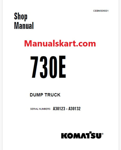 Komatsu 730E Dump Truck Pdf Repair Service Manual A30123 - A30132