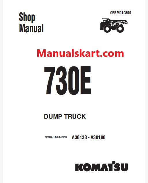 Komatsu 730E Dump Truck Pdf Repair Service Manual A30133 - A30180