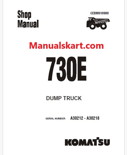 Komatsu 730E Dump Truck Pdf Repair Service Manual A30212 - A30218