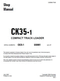 Komatsu CK35-1 Crawler Skid Steer Loader Pdf Shop Repair Service Manual (Sn A40001 And Up)