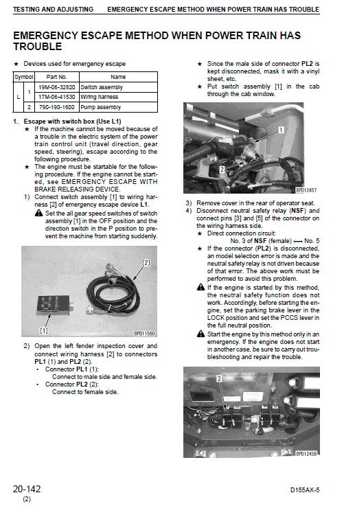 Komatsu D155AX-5 Dozer Pdf Service Repair Manual (Sn 70001 And Up) 2001