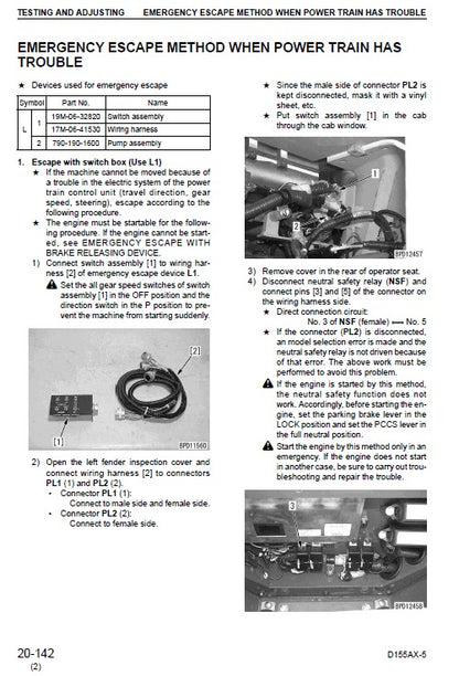 Komatsu D155AX-5 Dozer Pdf Service Repair Manual (Sn 70001 And Up) 2001 2