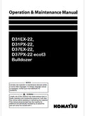 Komatsu D31EX-22, D31PX-22, D37EX-22, D37PX-22 ecot3 Bulldozer Pdf Operation and Maintenance Manual