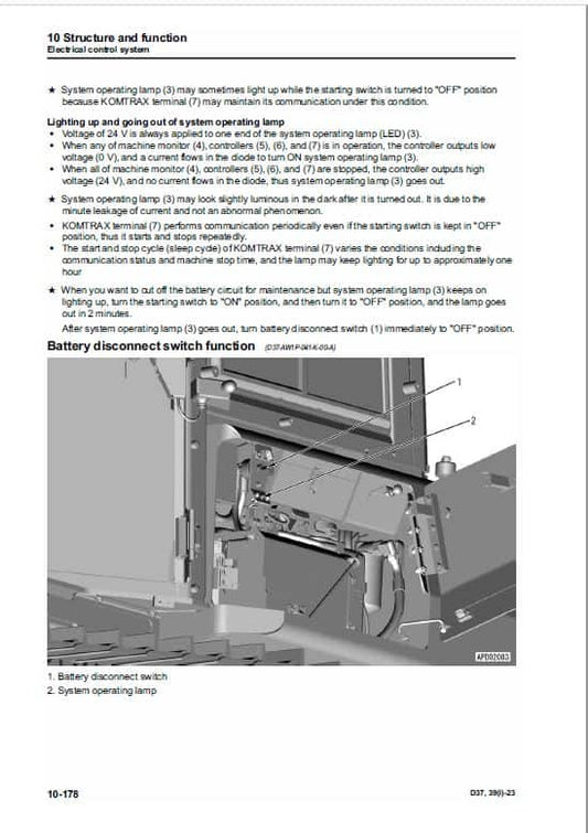 Komatsu D37EXI-24, D37PXI-24 Bulldozer Pdf Service Repair Manual (Sn 85001 & Up) JPN