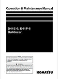 Komatsu D41E-6, D41P-6 Bulldozer Pdf Operation and Maintenance Manual