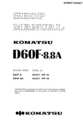 Komatsu D60F-8, D60F-8A Bulldozer Pdf Service Repair Manual (Sn 45001 And Up)