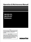 Komatsu D61EX-23, D61PX-23 Bulldozer Pdf Operation and Maintenance Manual