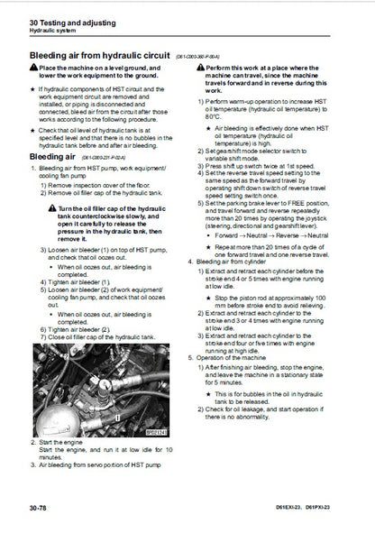 Komatsu D61EXI-23, D61PXI-23 Bulldozer Pdf Service Repair Manual (Sn 30324 And Up) 2