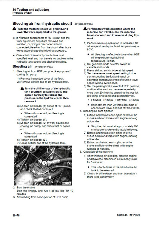 Komatsu D61EXI-23, D61PXI-23 Bulldozer Pdf Service Repair Manual (Sn 30324 And Up)