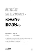 Komatsu D75S-5 Crawler Loader Dozer Pdf Repair Service Manual (Sn 15001 And UP)