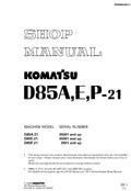 Komatsu D85A-21, D85E-21, D85P-21 Dozer Bulldozer Pdf Repair Service Manual (Sn 35001 And Up, 3001 And Up)