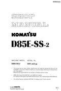 Komatsu D85E-2, D85SS-2, D85ESS-2A Bulldozer Pdf Repair Service Manual