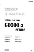 Komatsu GD505R-2 Motor Grader Pdf Shop Repair Service Manual (Sn 30002 And Up)