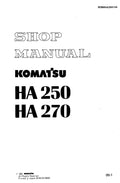 Komatsu HA250, HA270 Dump Truck Pdf Repair Service Manual (Sn A30027 & Up)