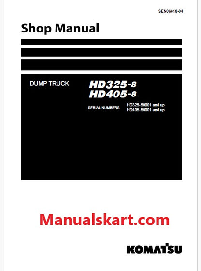 Komatsu HD325 Dump Truck Pdf Repair Service Manual Sn 50001 and UP