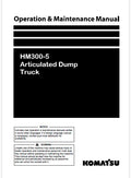 Komatsu HM300-5 Articulated Dump Truck Pdf Operation and Maintenance Manual
