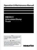 Komatsu HM400-5 Articulated Dump Truck Pdf Operation and Maintenance Manual