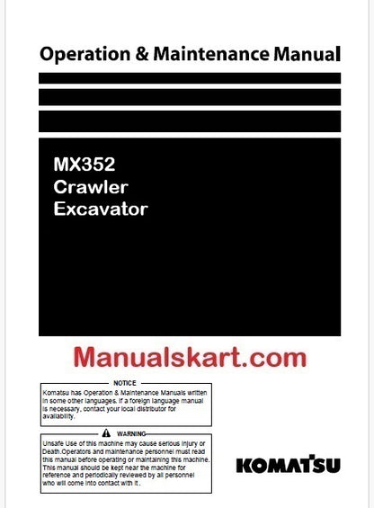 komatsu-mx352-crawler-excavator-operator-s-manual