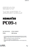 Komatsu PC09-1 Mini Crawler Hydraulic Excavator Pdf Repair Service Manual (Sn 10001 And Up)