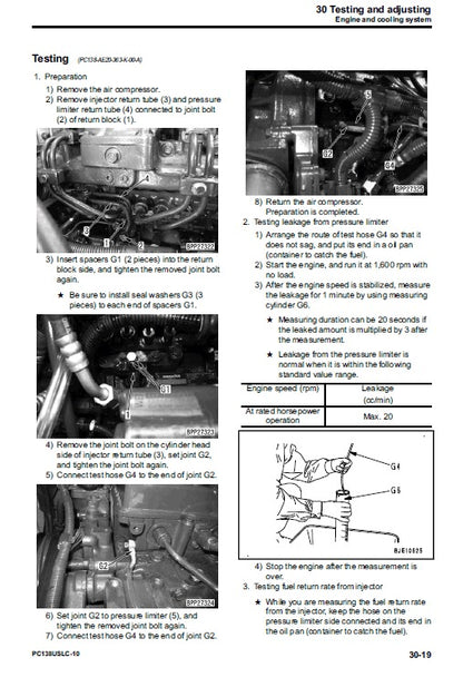 Komatsu PC138USLC-10 Crawler Excavator Pdf Repair Service Manual (Sn 40001 And Up) 2