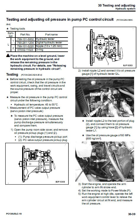 Komatsu PC138USLC-10 Crawler Excavator Pdf Repair Service Manual (Sn 40001 And Up) 3